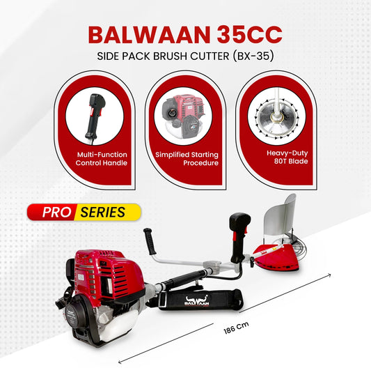 InSide Pack Balwaan Side Pack Brush Cutter BX-35 Pro | Powerful 35cc Engine