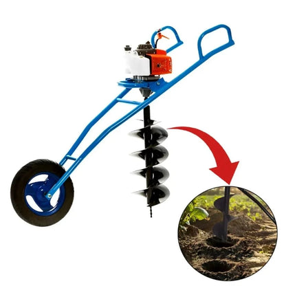 STALLION 63CC 2-in-1 Trolley Earth Auger 3.5 HP with 8 Inch Drill STEA-63