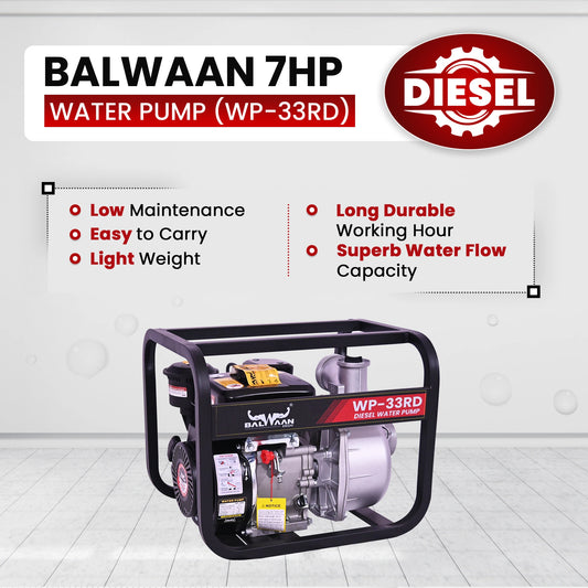 InWater Pumps  Balwaan WP-33RD 7HP Diesel Water Pump