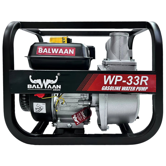 Balwaan Water Pump WP-33R | 7 HP Powerful 4-Stroke Petrol Engine | Maximum Discharge 1000-1200 liters/min, RPM 3600 | For Irrigation, Agriculture, Farming | Get 1 litre Engine Oil Free