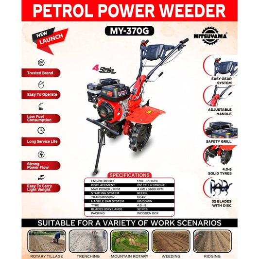 MITSUYAMA 7 HP 32 Blades 4 Stroke Petrol Power Weeder MY-370G