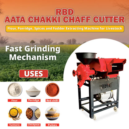 RBD 3 HP 2-in-1 Chaff Cutter with Atta Chakki Copper Motor RBD-AC