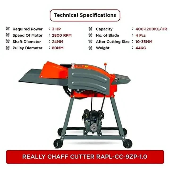REALLY 3 HP Chaff Cutter With Motor RAPL-CC-9ZP-1.0-M