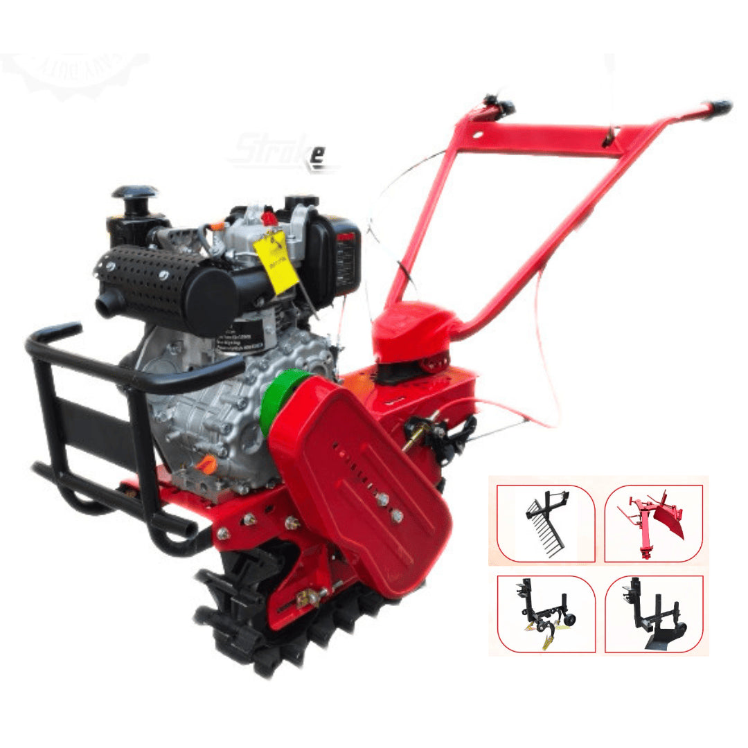 REALLY 7 HP Diesel Chain Cultivator + 4 Attachments RAPL-MC-173FD