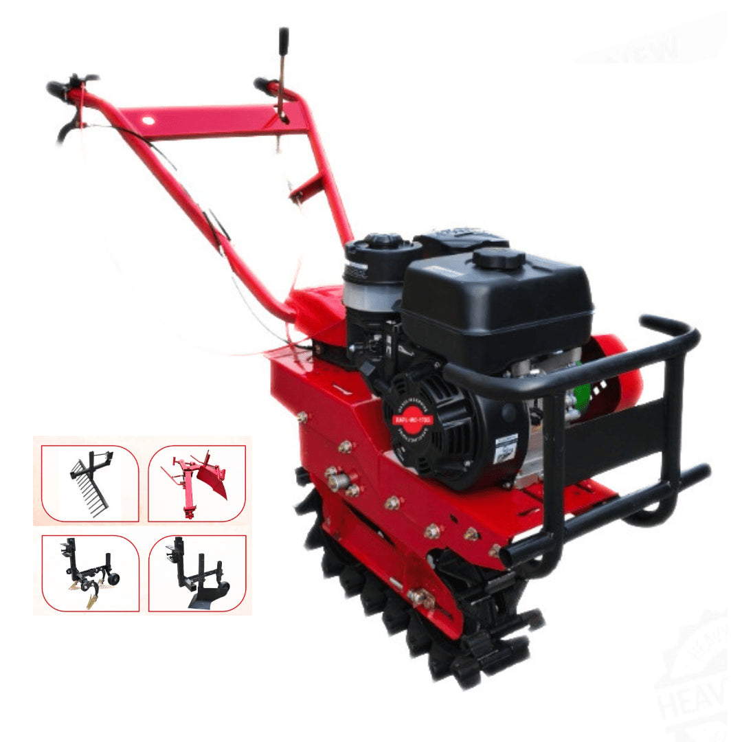 REALLY 7 HP 4000W Petrol Chain Cultivator 4 Stroke + 4 Attachments RAPL-MC-170FG