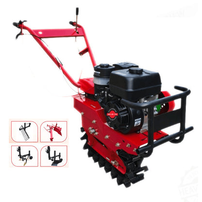 REALLY 7 HP 4000W Petrol Chain Cultivator 4 Stroke + 4 Attachments RAPL-MC-170FG