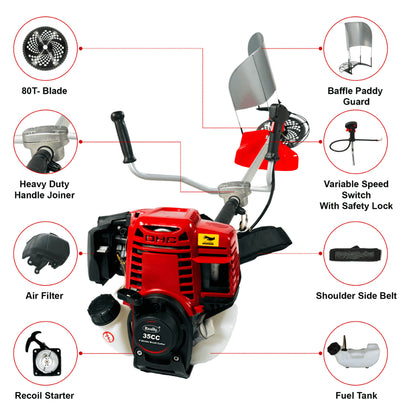 REALLY 4 Stroke Petrol Brush Cutter ISI Approved RAPL-PCHS-35S-ISM